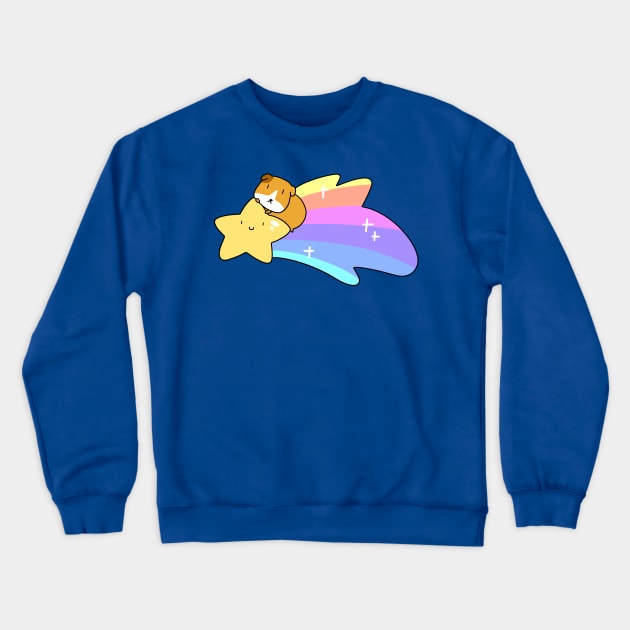 Rainbow Shooting Star Guineapig Crewneck Sweatshirt by saradaboru